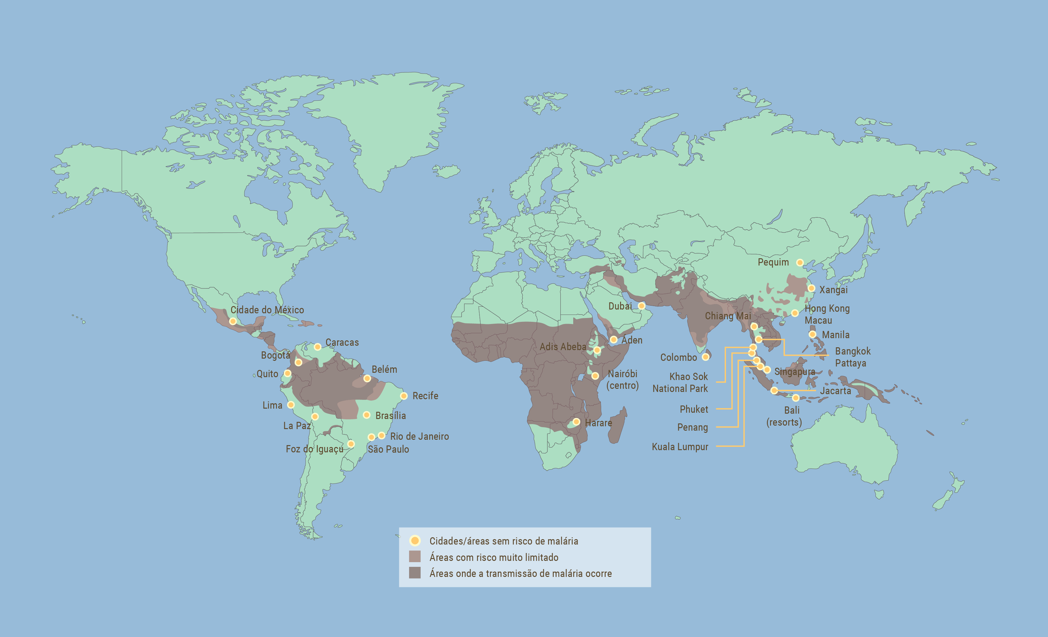 Mapa da malária áreas de risco de transmissão da malária no mundo